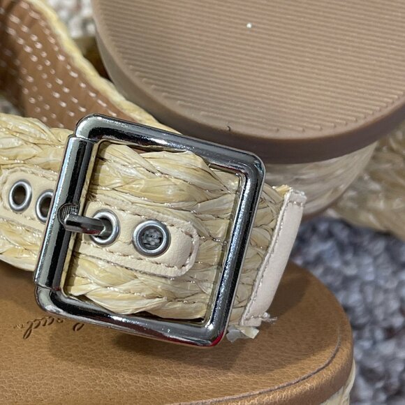 Universal Thread Platform Straw Sandal Size 8 Cross Strap New Raffia - Picture 8 of 8